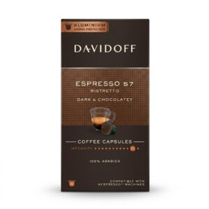 Davidoff Espresso 57 Ristretto Coffee Capsules – Dark & Chocolatey (10 Capsules)