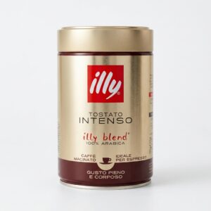 Illy Tostato Intenso Ground Coffee – Espresso Grind (100% Arabica, 250g)