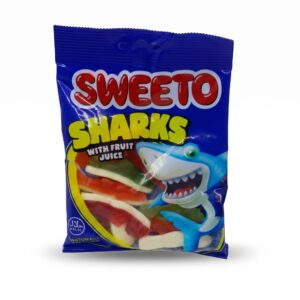 Sweeto Sharks Fruit Juice Gummy Candy – 70g Halal Soft Chewy Shark-Shaped Jelly Sweets
