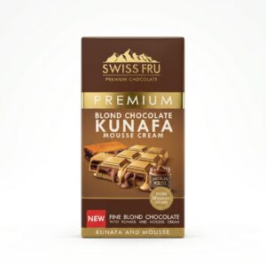 Swiss Fru Premium Blond Chocolate Bar – Crispy Kunafa & Velvety Mousse Cream Filling (150g)
