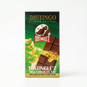 Distingo Distingle'z Premium Milk Chocolate Bar – Infused with Crunchy Chips & Sour Cream (140g)