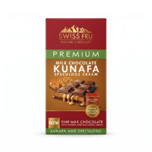 Swiss Fru Premium Milk Chocolate Bar – Crispy Kunafa & Speculoos Cookie Cream Filling (150g)