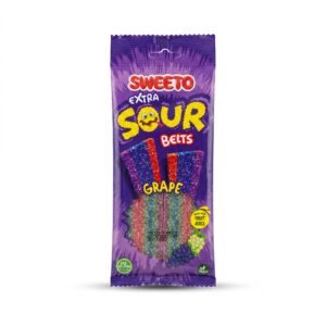 Sweeto Extra Sour Belts Grape Flavour Candy