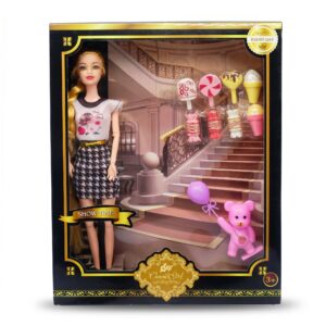 Charm Girl "Show Time" Sweet Treats Doll Set with Blonde Hair & Pink Teddy Bear