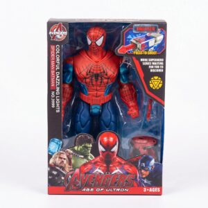 Colorful Dazzling Lights Spider-Man Action Figure – Web-Slinger Toy with Launcher Emitter Accessory