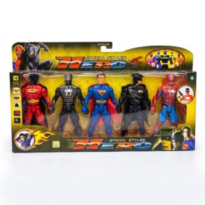 Special Styles Hero 5-Piece Action Figure Set – Superman, Batman, Spider-Man, Zorro & Red Hero
