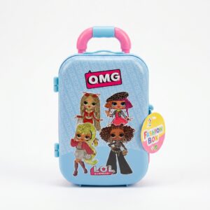 L.O.L. Surprise! OMG Kids Mini Toy Suitcase – Compact Portable Light Blue Miniature Fashion Box for Toddlers