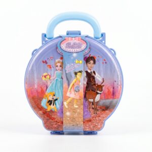 Princess Kids Mini Toy Vanity Case – Compact Portable Lavender Shell-Shaped Miniature Makeup Box for Girls