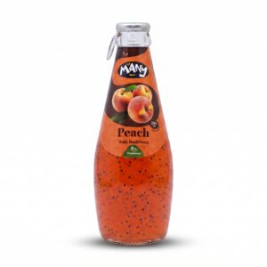 Many Peach Drink with Basil Seeds