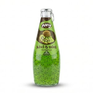 Many Kiwi & Mint Drink with Basil Seeds