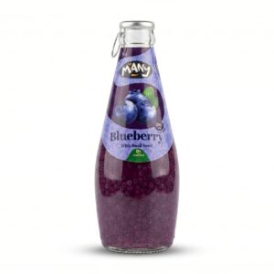 Many Blueberry Drink with Basil Seeds
