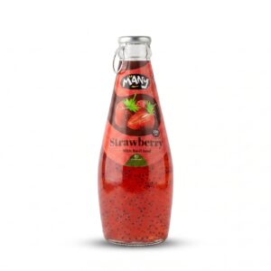 Many Strawberry Drink with Basil Seeds