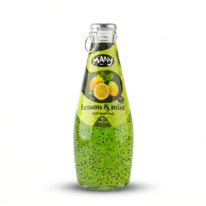 Many Lemon & Mint Drink with Basil Seeds