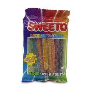 Sweeto Multicolor Sticks Sour Wild Fruit Flavour Candy – 80g