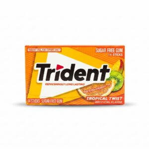 Trident Sugar Free Gum – Tropical Twist (14 Sticks)