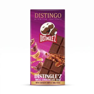 Distingo Distingle’z Premium Milk Chocolate Bar – Infused with Crunchy Chips & BBQ Sauce (195g)