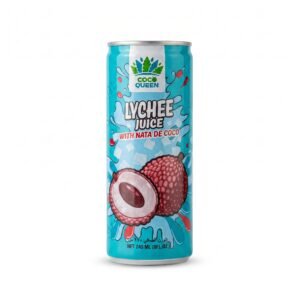 Coco Queen Lychee Juice with Nata de Coco – 240ml