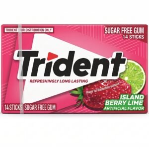Trident Sugar Free Gum – Island Berry Lime Flavor (14 Sticks)